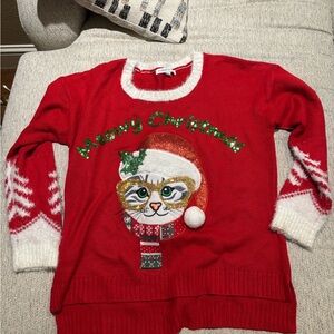 Red Christmas Cat Sweatshirt